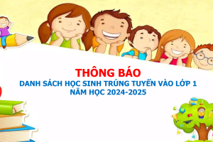 TRƯỜNG TH THANH LIỆT THÔNG BÁO DANH SÁCH HỌC SINH TRÚNG TUYỂN LỚP 1