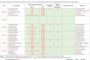 Thực đơn bán trú tuần 5 (Ngày 7/10 – 12/10/2024)