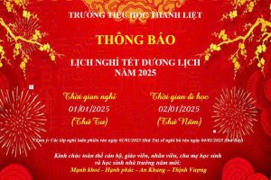 Thông báo nghỉ Tết dương lịch