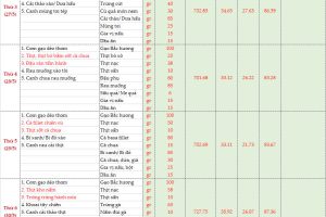Thực đơn bán trú tuần 36 (Ngày 26/5-30/5/2025)