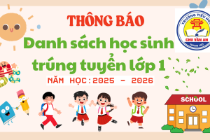 Danh sách học sinh trúng tuyển vào lớp 1 – Năm học 2025 – 2026 trường tiểu học Chu Văn An