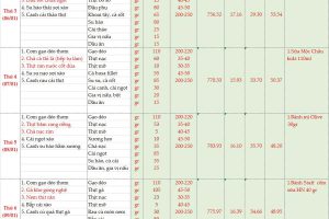 Thực đơn bán trú tuần 18 (Ngày 5/01-10/01/2026)