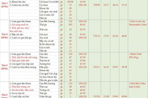 Thực đơn bán trú tuần 20 (Ngày 26/01 – 31/01/2026)