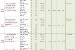 Thực đơn bán trú tuần 22 (Ngày 9/2 – 14/2/2026)
