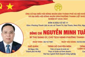 ĐỒNG CHÍ NGUYỄN MINH TUÂN ỨNG CỬ ĐẠI BIỂU HĐND THÀNH PHỐ VÀ HĐND PHƯỜNG THANH LIỆT NHIỆM KỲ 2026 – 2031