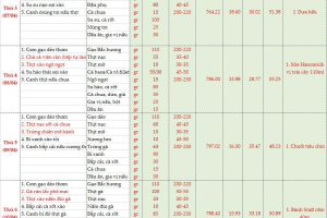 Thực đơn bán trú tuần 29 (Ngày 6/4- 11/4/2026)